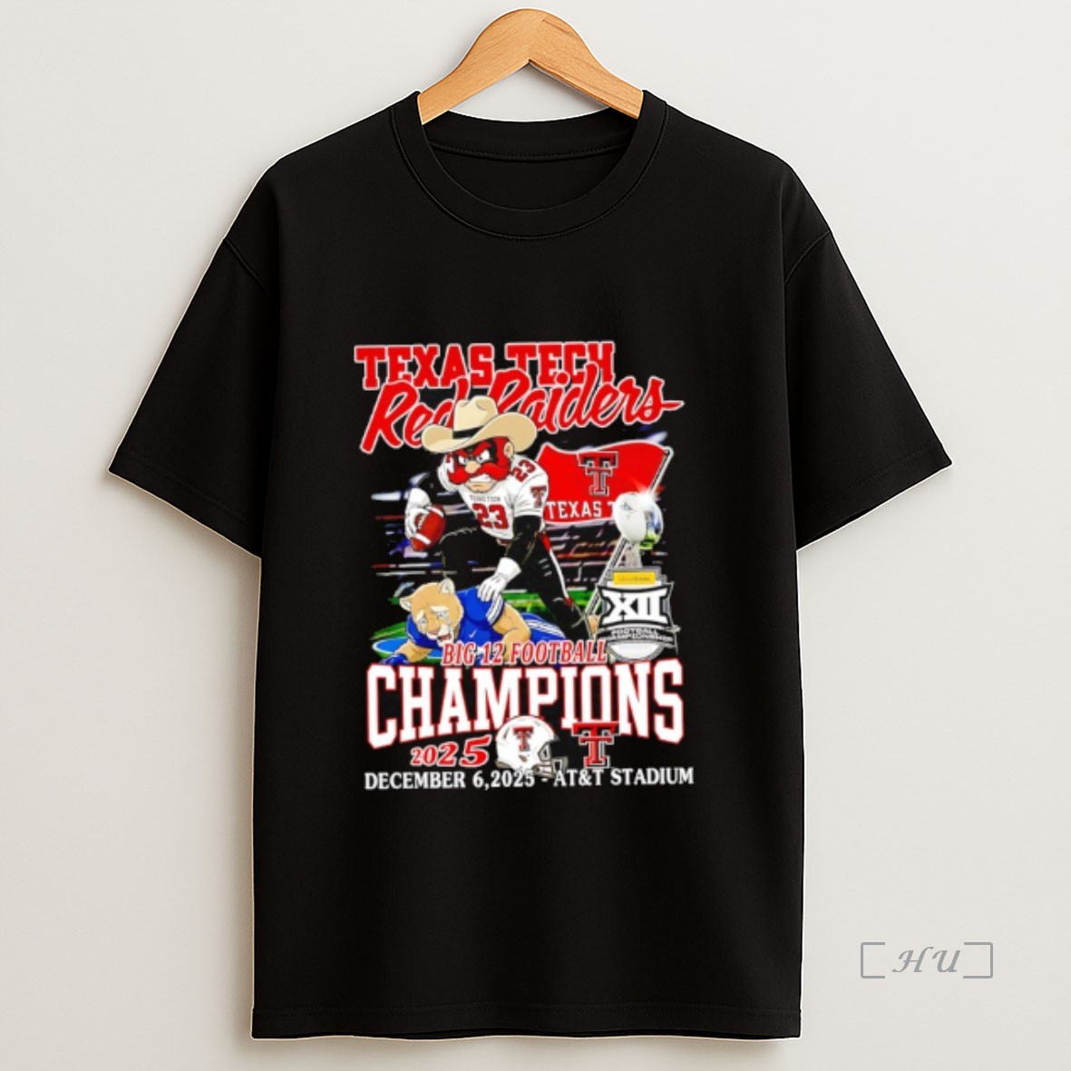 Officials Texas Tech Red Raiders Mascot Big 12 Football Champions 2025 Premium Shirt Sweatshirt Tee