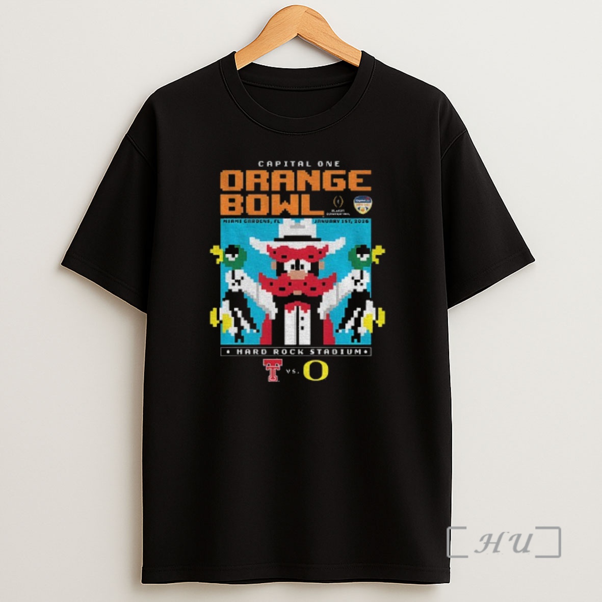 Officials Texas Tech Red Raiders Vs Oregon Ducks 2025 Orange Bowl Capital One 8bit Shirt Sweatshirt Tee