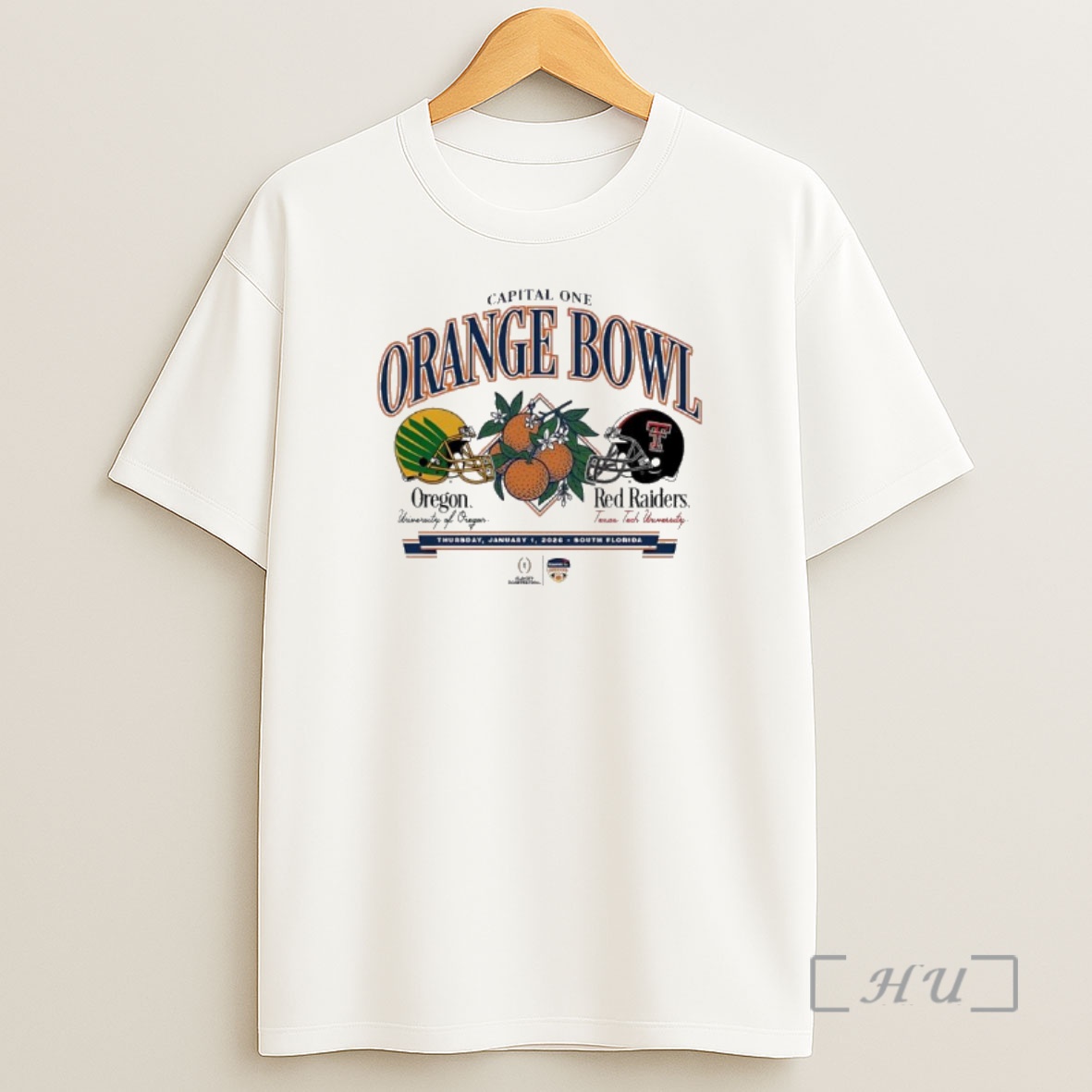Officials Texas Tech Red Raiders Vs Oregon Ducks 2026 Orange Bowl Helmet Shirt Sweatshirt Tee
