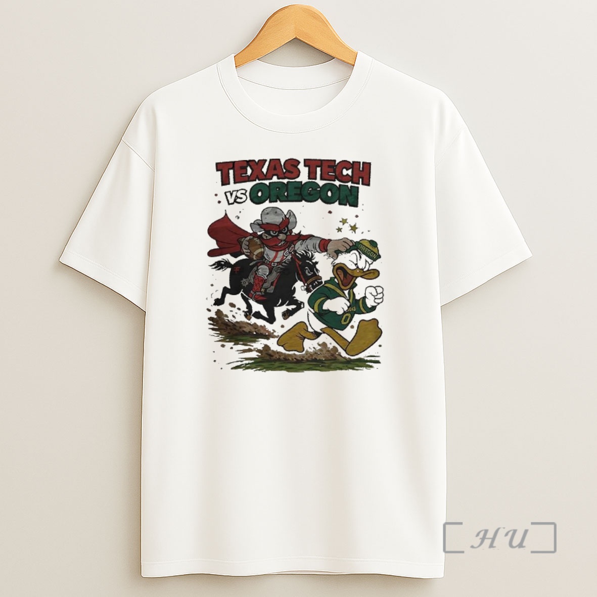 Officials Texas Tech Red Raiders Vs Oregon Ducks Ncaa Playoff Football Mascots Fight Retro Shirt Sweatshirt Tee
