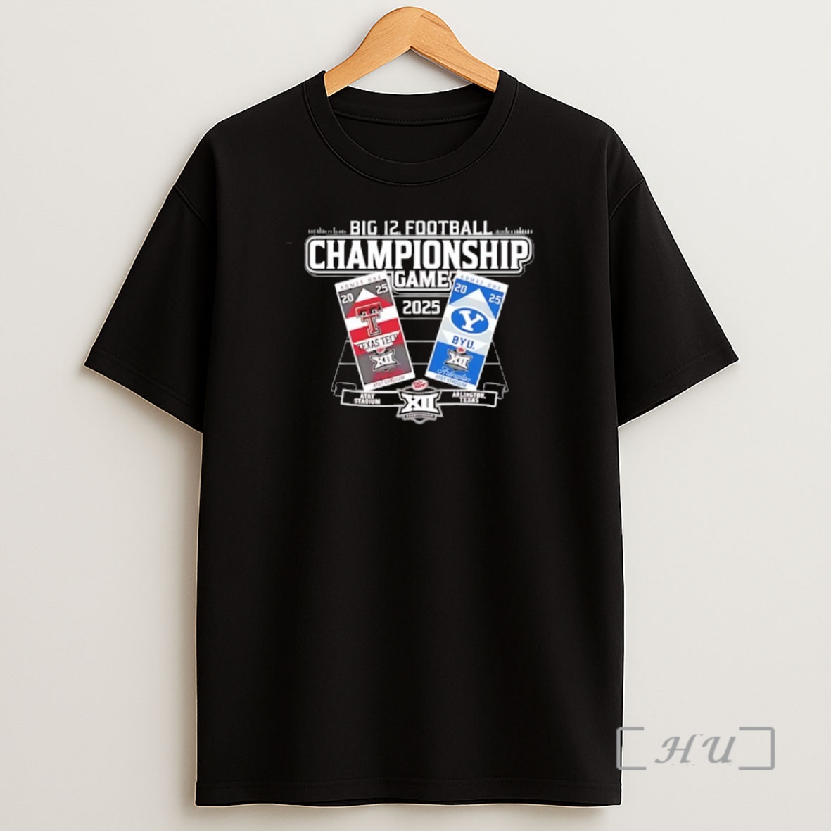 Officials Texas Tech Vs Byu Big 12 2025 Football Championship Ticker Premium Shirt Sweatshirt Tee