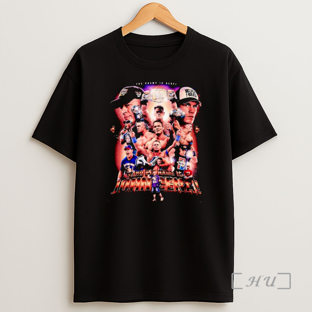 Officials The Champ Is Here And His Name Is John Cena Graphic Christmas Shirt Sweatshirt Tee