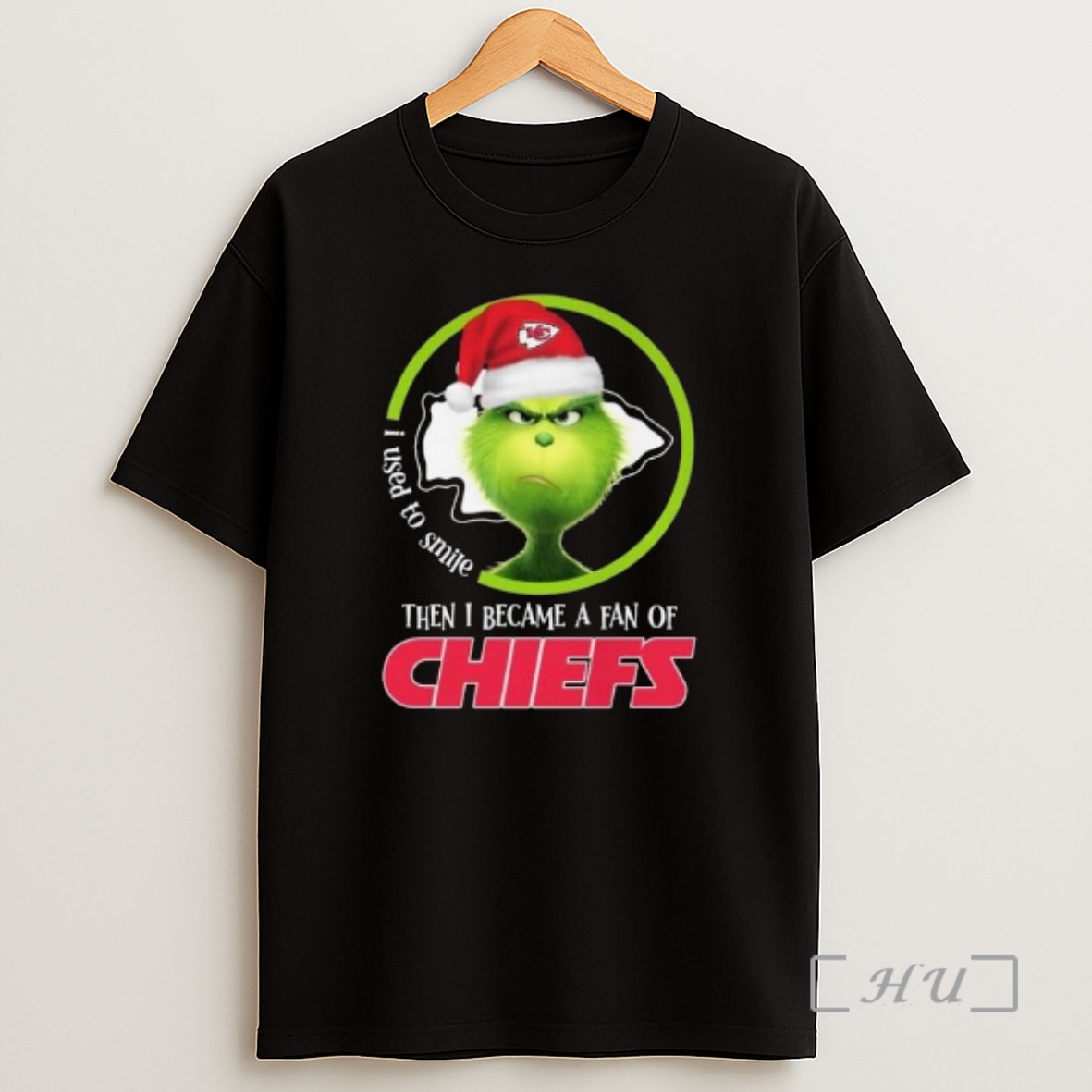 Officials The Grinch I Used To Smile Then I Became A Fan Of Kansas City Chiefs Circle Black Premium Shirt Sweatshirt Tee