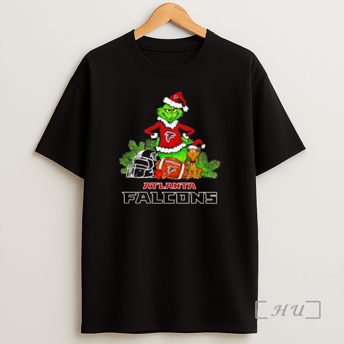 Officials The Grinch And Max Atlanta Falcons Christmas Helmet Items Shirt Sweatshirt Tee