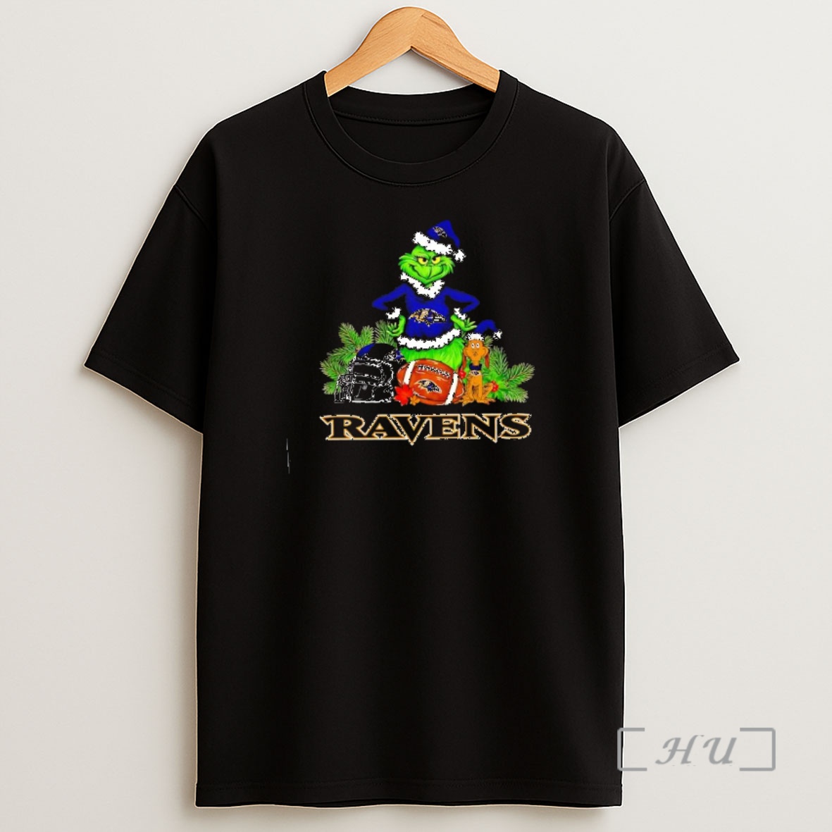 Officials The Grinch And Max Baltimore Ravens Christmas Helmet Items Shirt Sweatshirt Tee