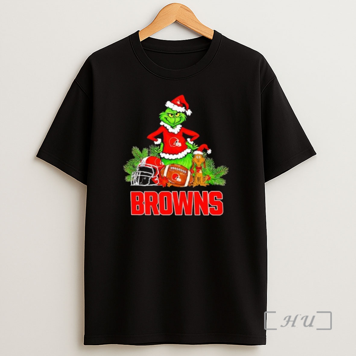 Officials The Grinch And Max Cleveland Browns Christmas Helmet Items Shirt Sweatshirt Tee