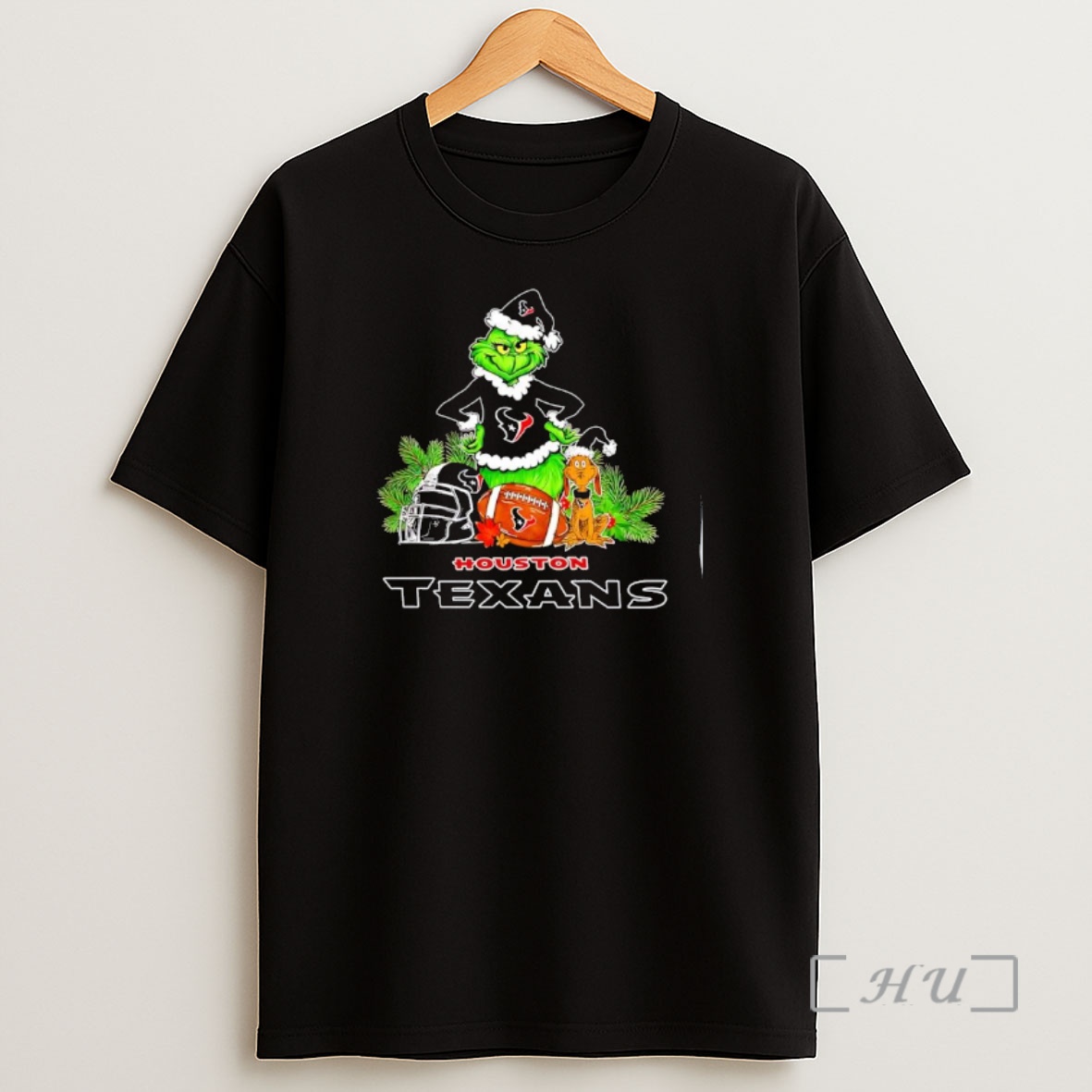 Officials The Grinch And Max Houston Texans Christmas Helmet Items Shirt Sweatshirt Tee