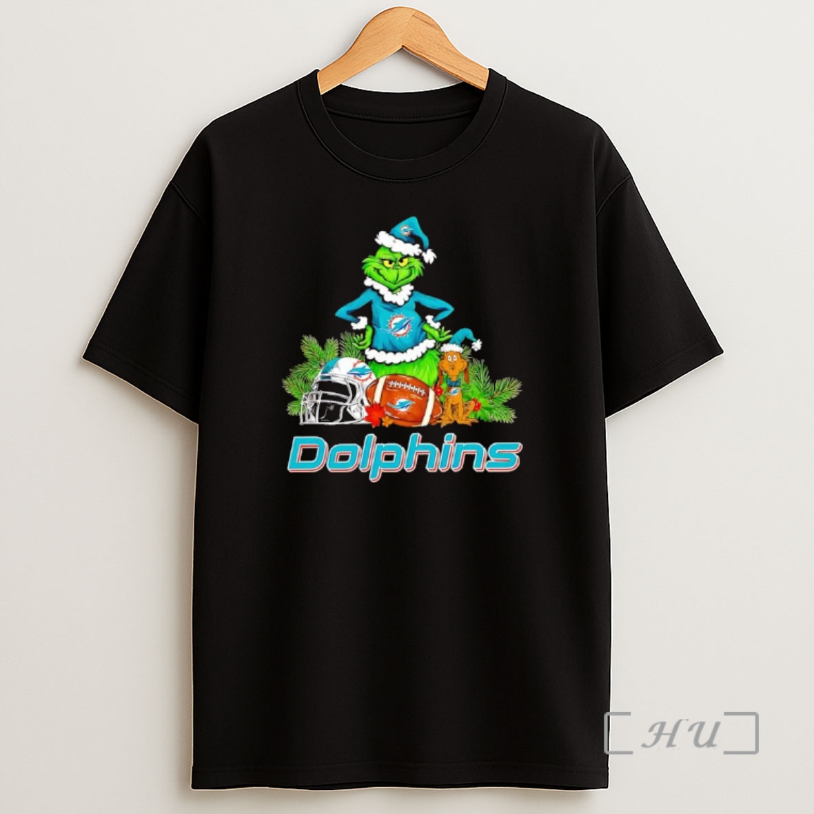 Officials The Grinch And Max Miami Dolphins Christmas Helmet Items Shirt Sweatshirt Tee