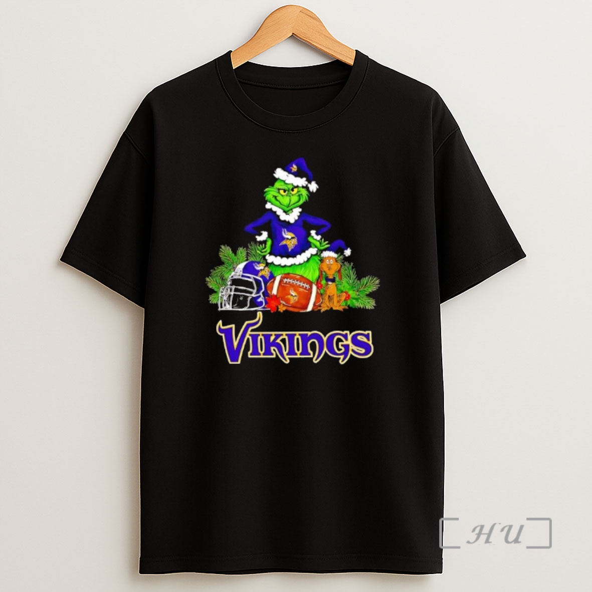 Officials The Grinch And Max Minnesota Vikings Christmas Helmet Items Shirt Sweatshirt Tee