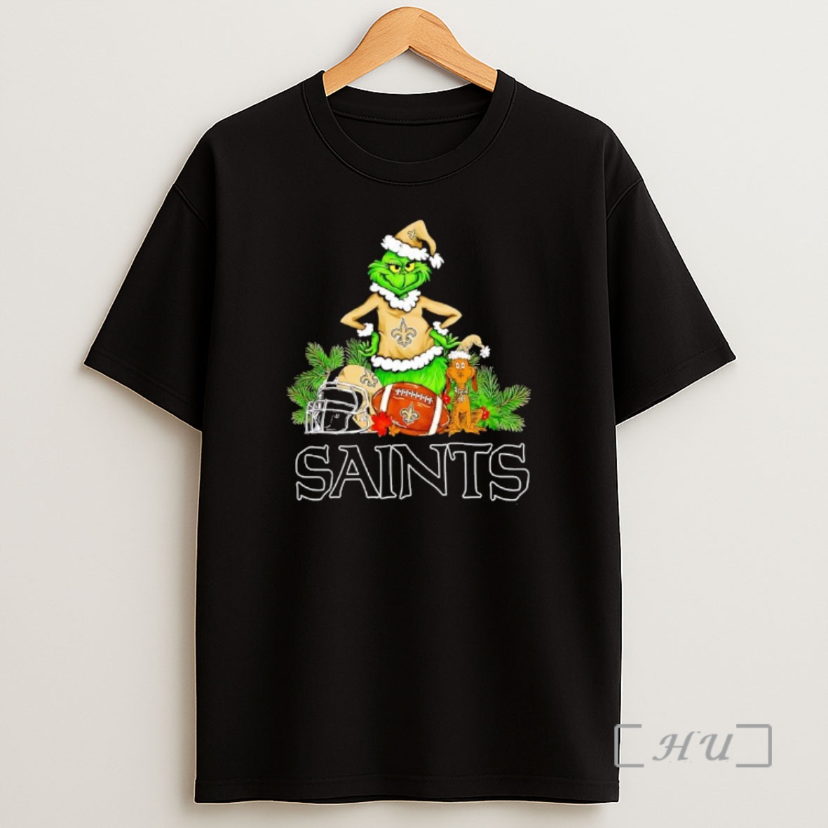 Officials The Grinch And Max New Orleans Saints Christmas Helmet Items Shirt Sweatshirt Tee