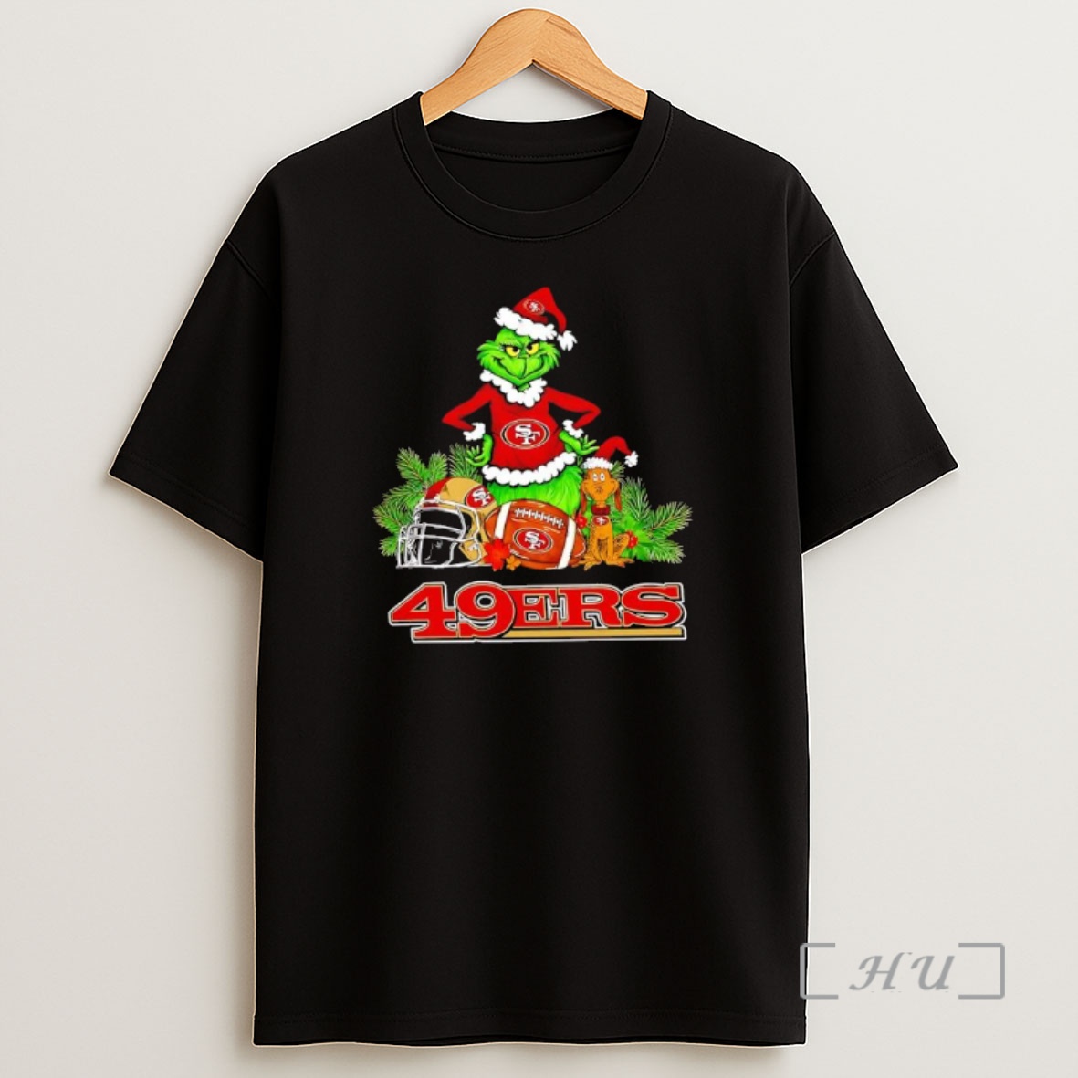 Officials The Grinch And Max San Francisco 49ers Christmas Helmet Items Shirt Sweatshirt Tee