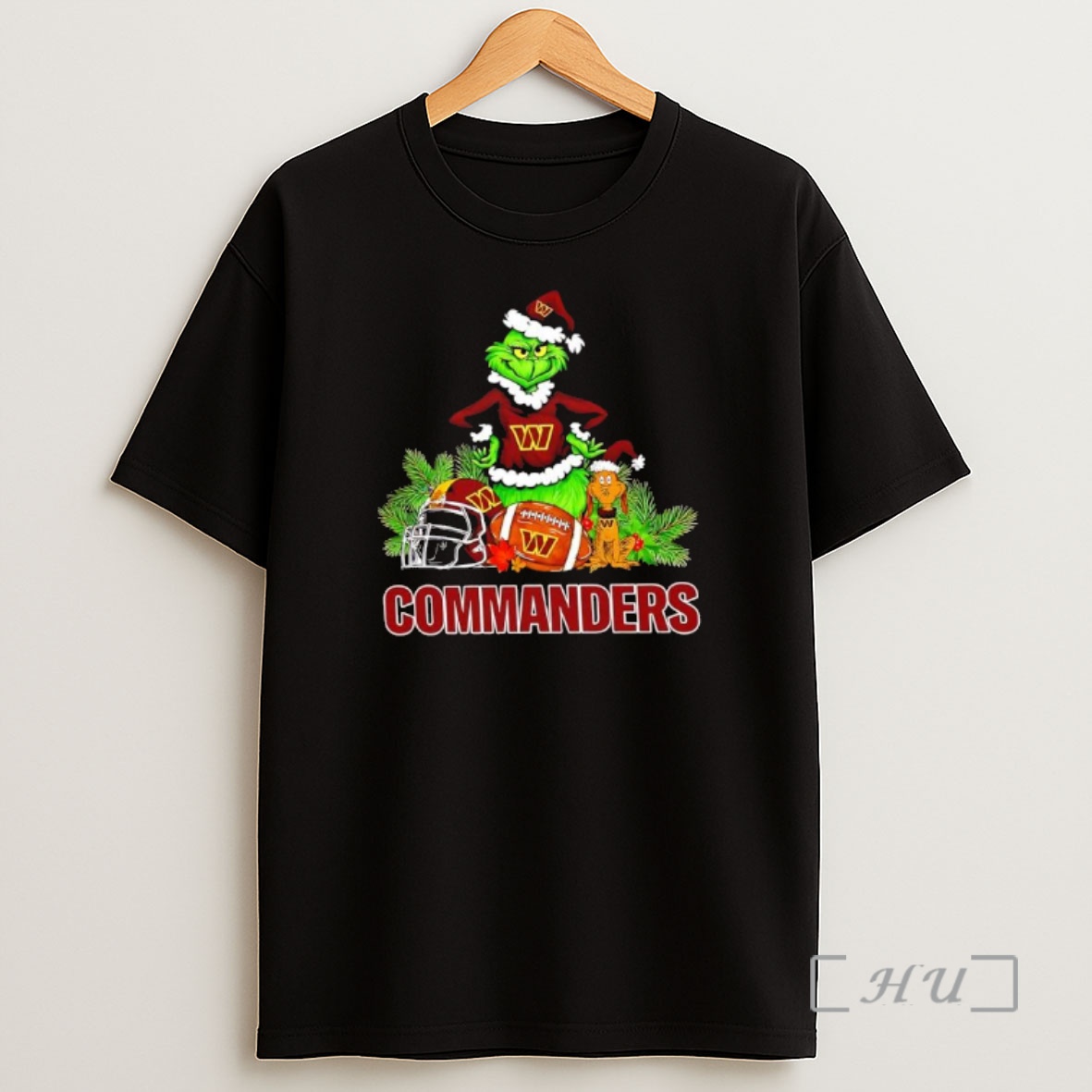 Officials The Grinch And Max Washington Commanders Christmas Helmet Items Shirt Sweatshirt Tee
