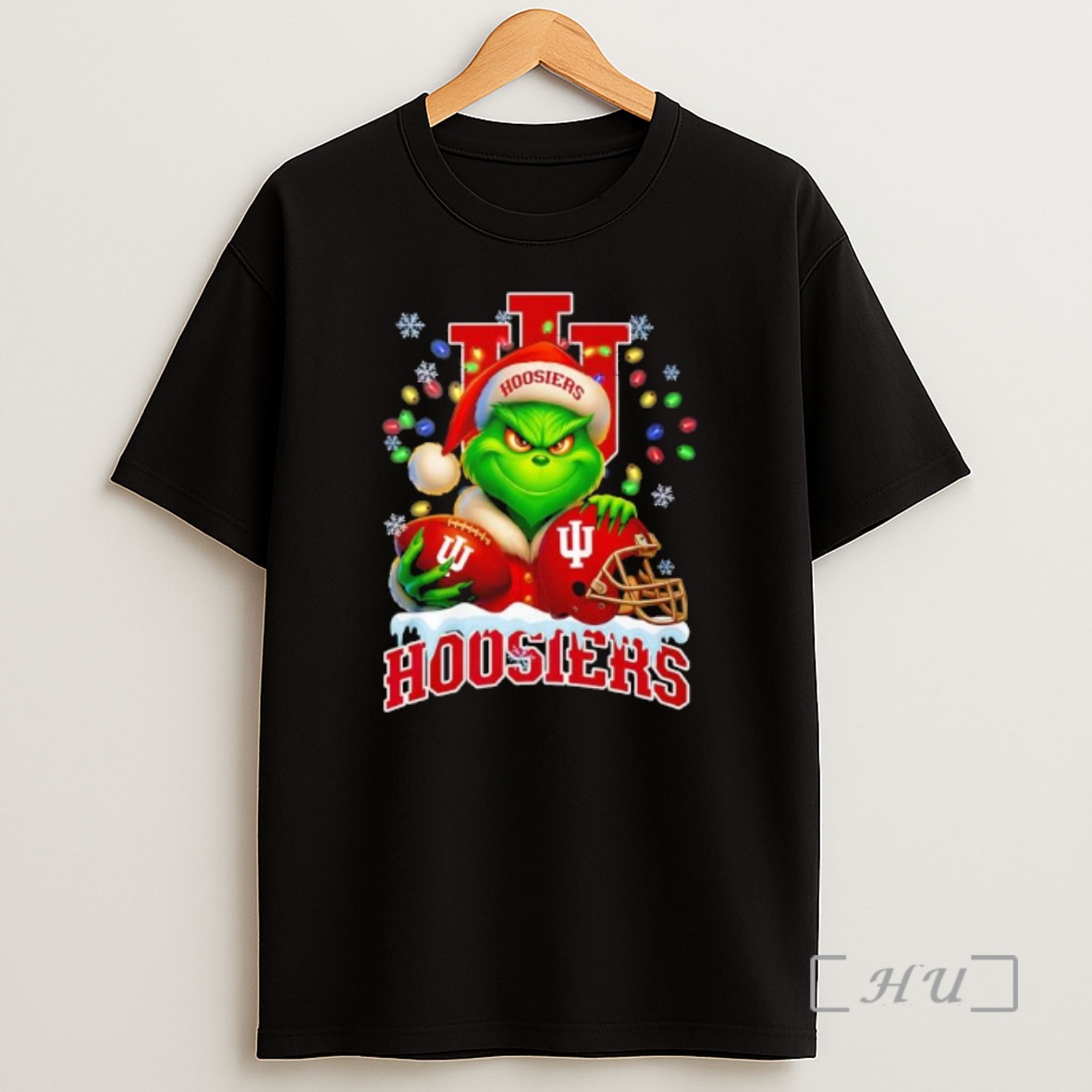 Officials The Grinch X Ball And Helmet Indiana Hoosiers Merry Christmas Shirt Sweatshirt Tee