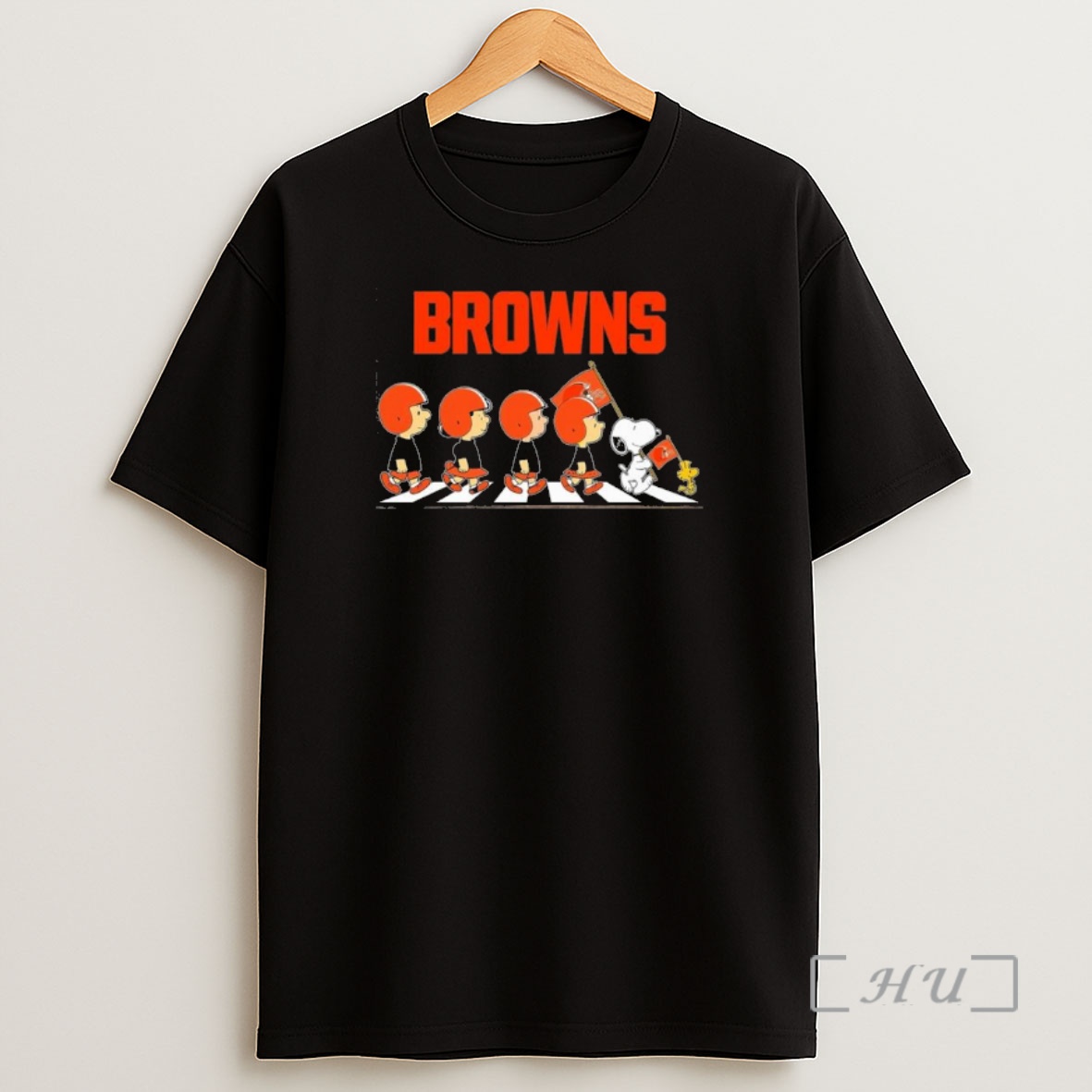 Officials The Peanuts And Friends Abbey Road X Cleveland Browns Premium Shirt Sweatshirt Tee