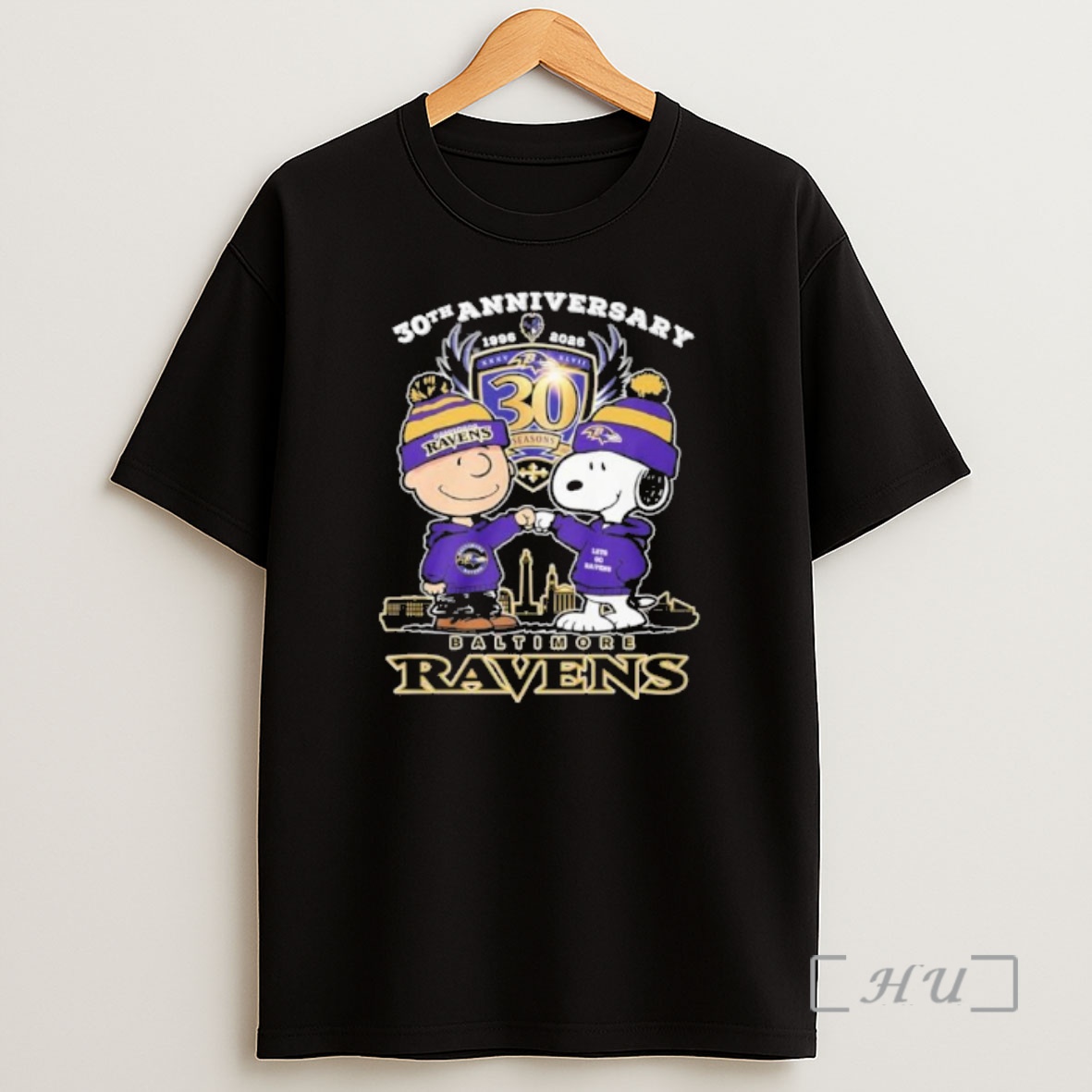 Officials The Peanuts Fist Bump X Baltimore Ravens 30th Anniversary Shirt Sweatshirt Tee