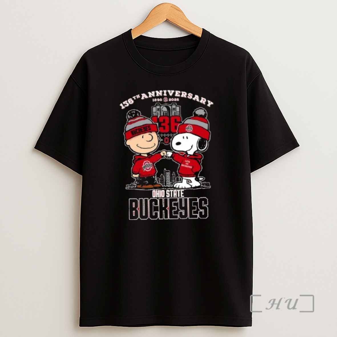 Officials The Peanuts Fist Bump X Ohio State Buckeyes 136th Anniversary Shirt Sweatshirt Tee