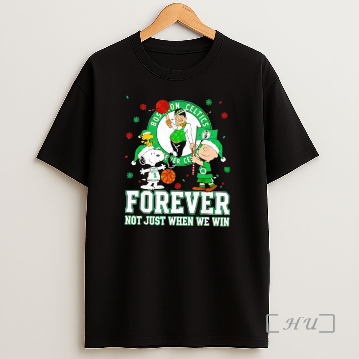 Officials The Peanuts Snoopy Christmas Boston Celtics Forever Not Just When We Win Shirt Sweatshirt Tee