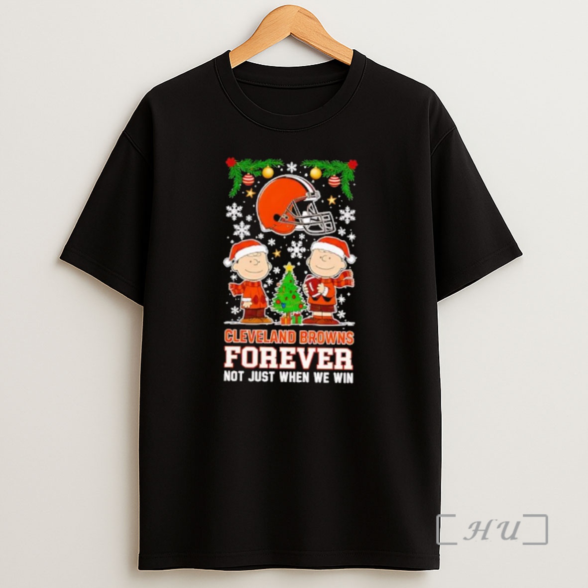Officials The Peanuts Snoopy Christmas Cleveland Browns Forever Not Just When We Win Shirt Sweatshirt Tee