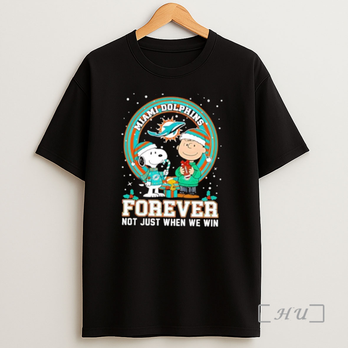 Officials The Peanuts Snoopy Christmas Miami Dolphins Forever Not Just When We Win Shirt Sweatshirt Tee