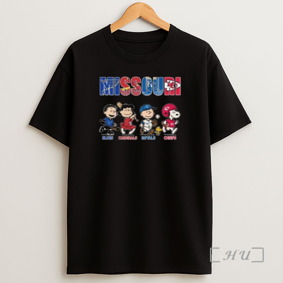 Officials The Peanuts X Missouri City Sports Team Blues Cardinals Royals And Chiefs 2025 Circle Black Shirt Sweatshirt Tee