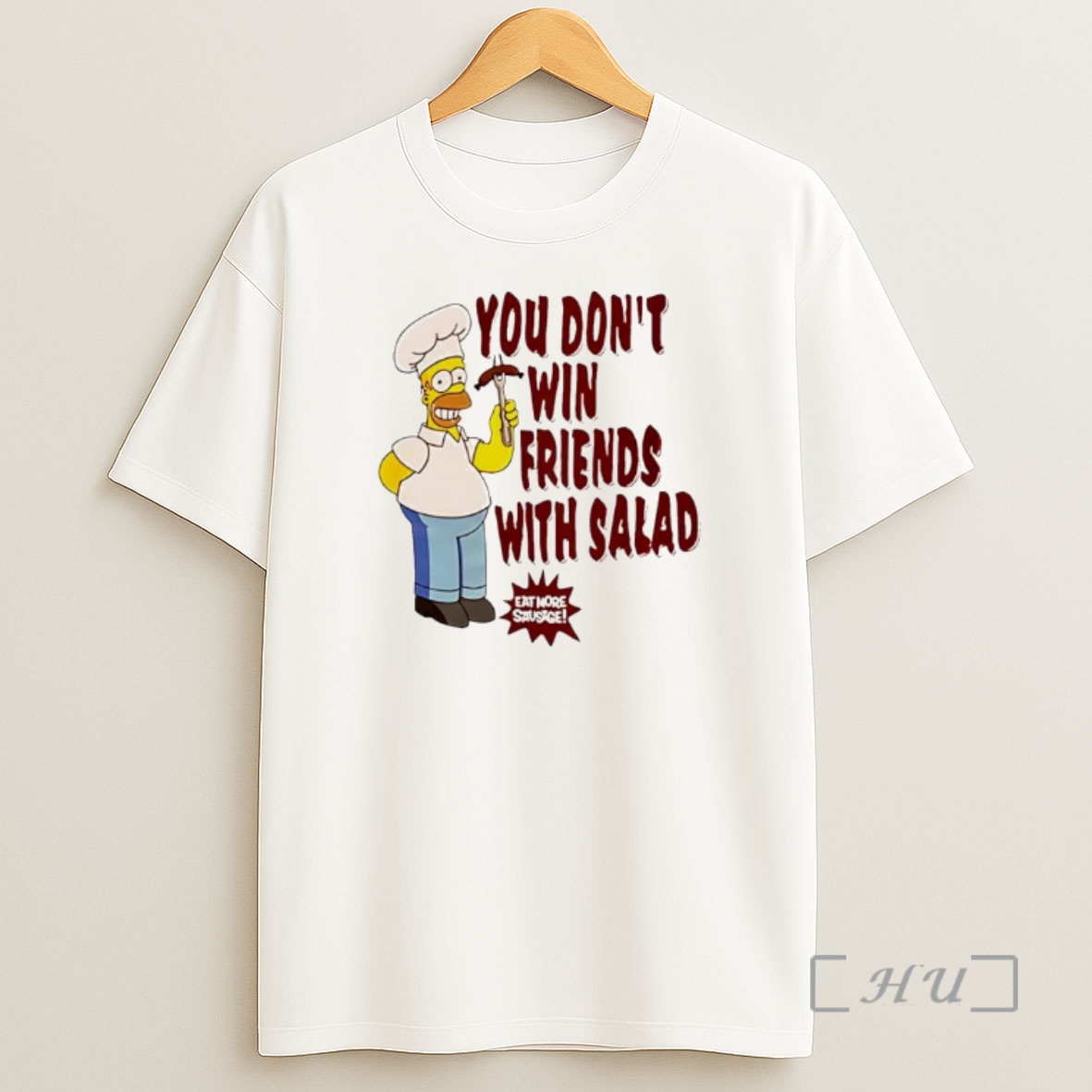 Officials The Simpsons Homer You Dont Win Friends With Salad Ornaments Shirt Sweatshirt Tee