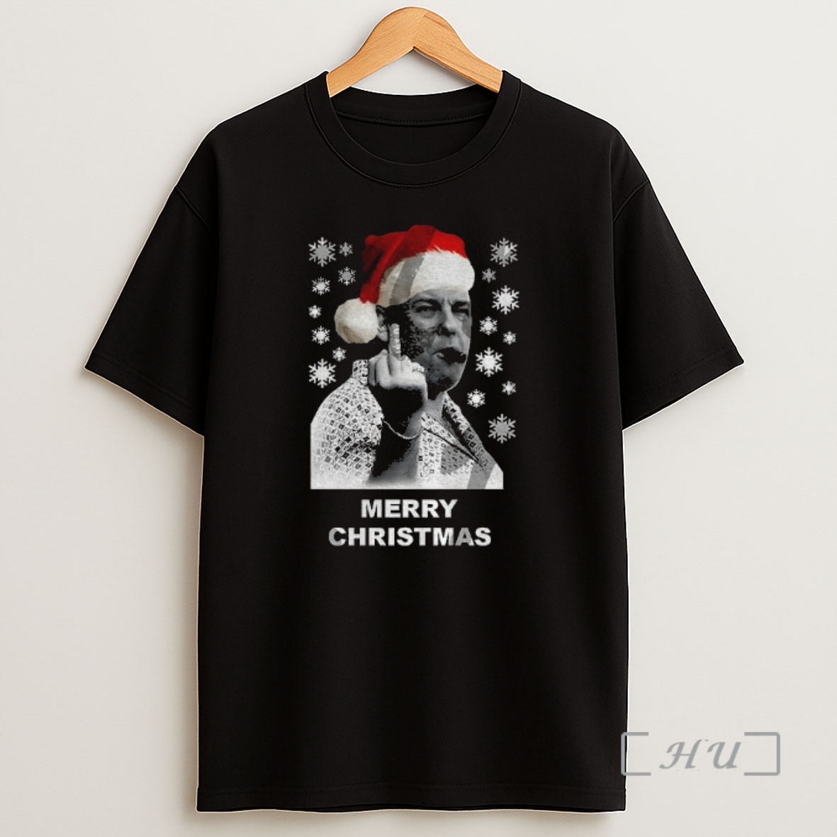 Officials The Sopranos Santa Middle Finger Merry Christmas Shirt Sweatshirt Tee
