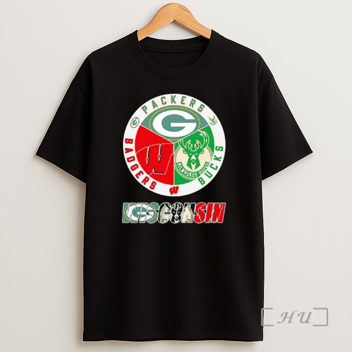 Officials The Wisconsin Major Sports Green Bay Packers Milwaukee Bucks Wisconsin Badgers Logo Skyline Premium Shirt Sweatshirt Tee