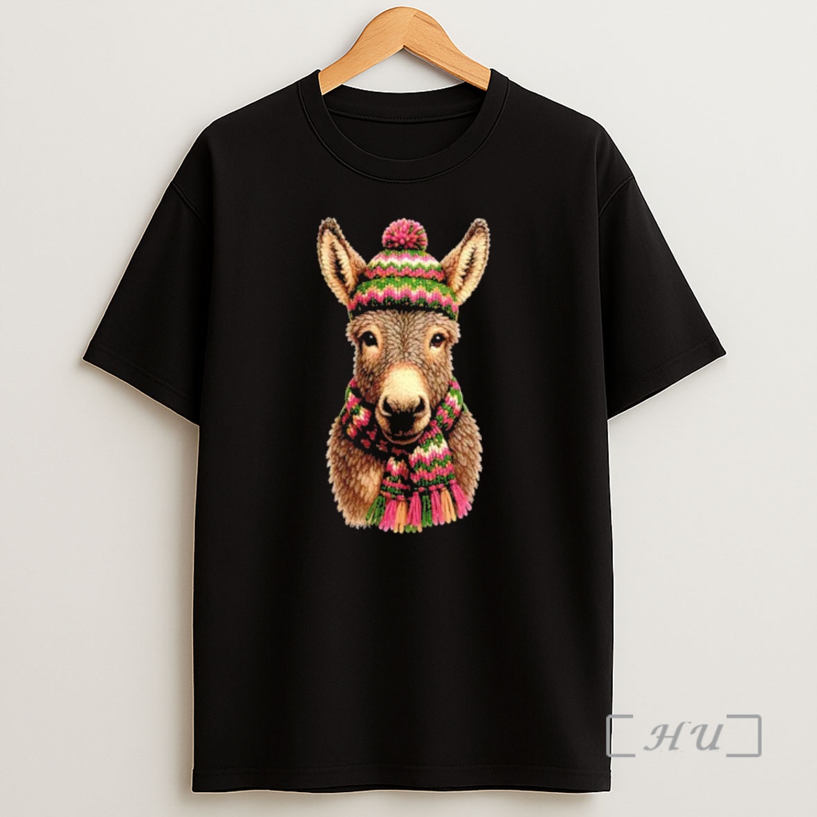 Officials The Donkey Wearing Hat And Crocheted Wool Scarf Shirt Sweatshirt Tee