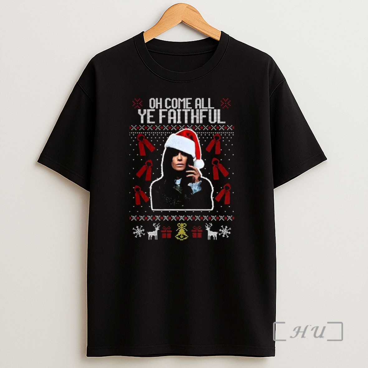 Officials The Traitors Claudia Winkleman Santa Hat Oh Come All Ye Faithful Ugly Christmas Premium Shirt Sweatshirt Tee