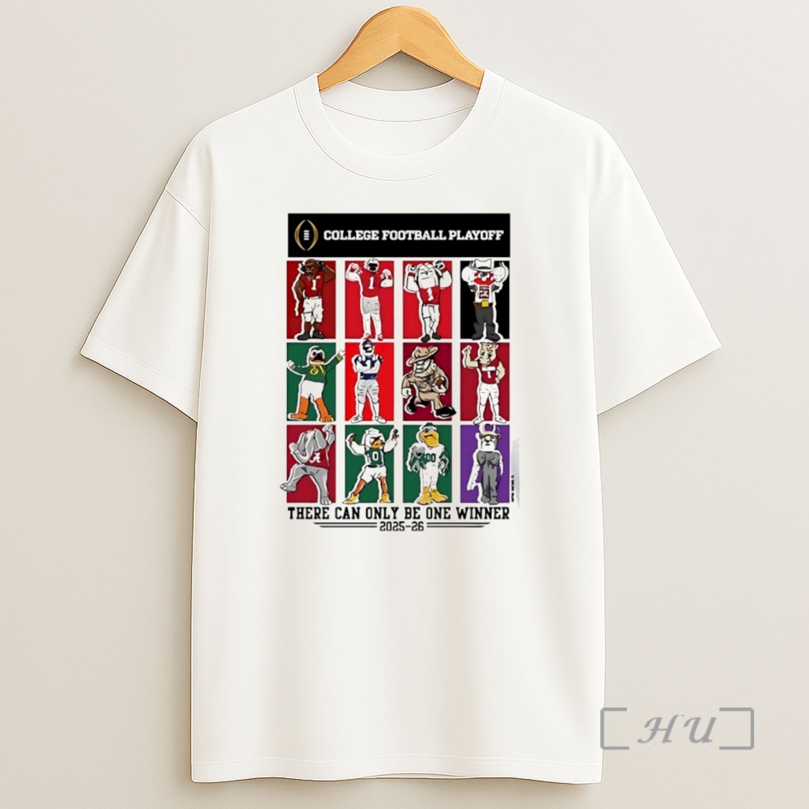 Officials There Can Only Be One Winner 2025 College Football Playoff 12 Team Mascots Circle Shirt Sweatshirt Tee