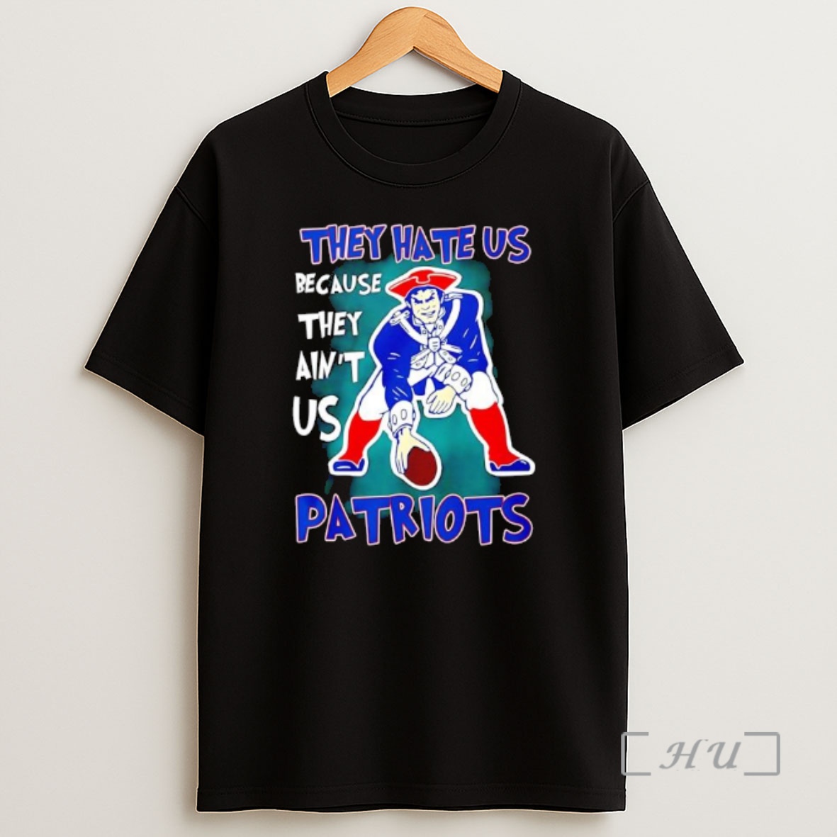Officials They Hate Us Because They Aint Us New England Patriots Pat Patriot Mascot Logo Shirt Sweatshirt Tee
