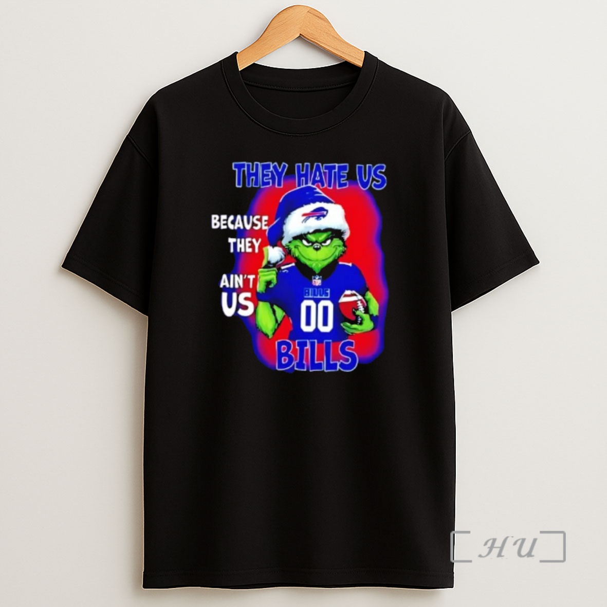 Officials They Hate Us Because They Aint Us Buffalo Bills Grinch Santa Premium Shirt Sweatshirt Tee