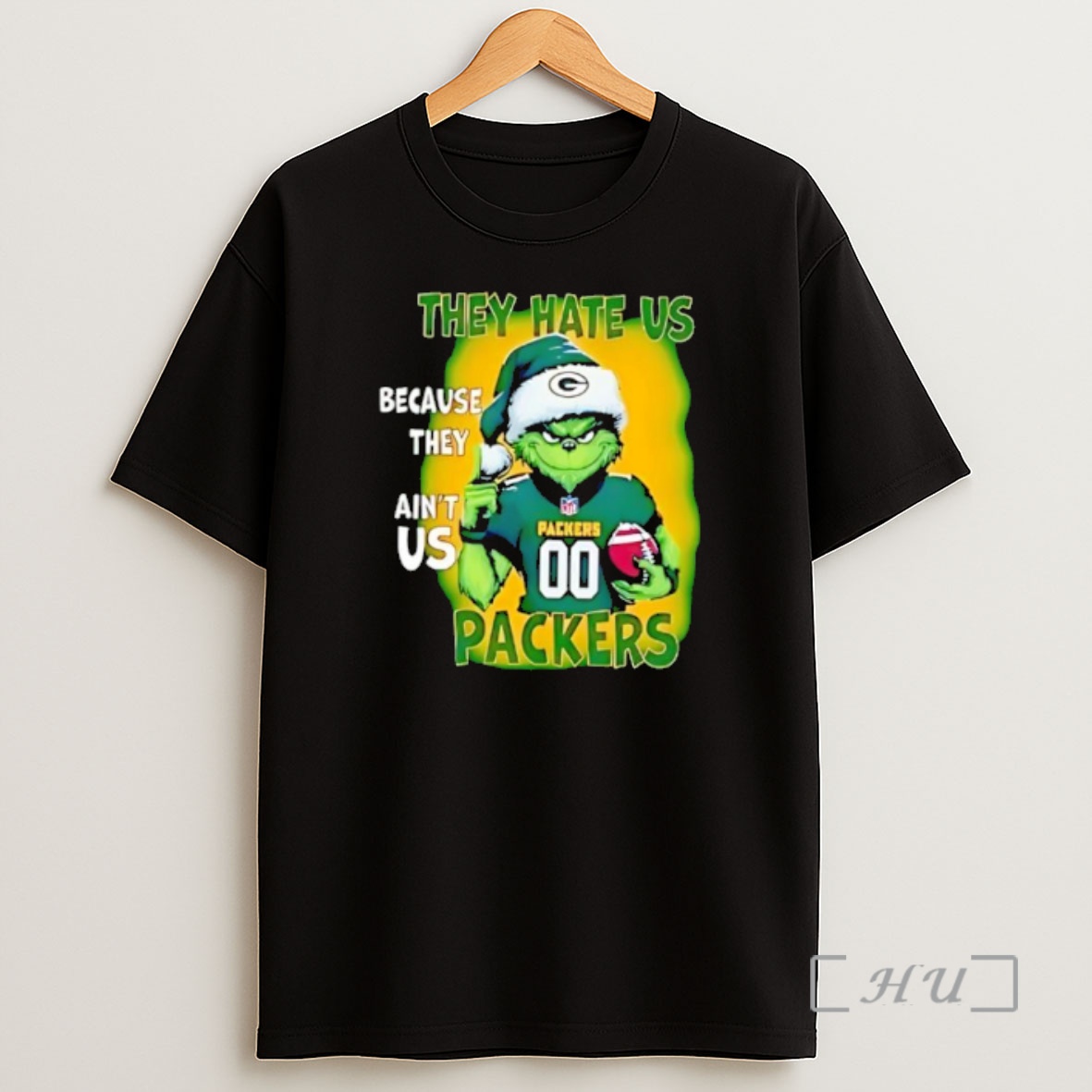 Officials They Hate Us Because They Aint Us Green Bay Packers Grinch Santa Premium Shirt Sweatshirt Tee