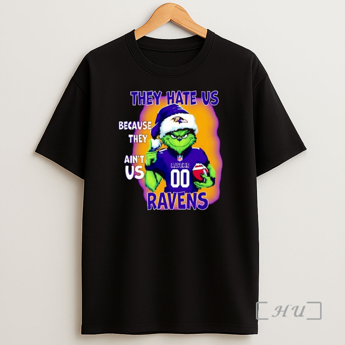 Officials They Hate Us Because They Aint Us Grinch Baltimore Ravens Nfl Christmas 2025 Shirt Sweatshirt Tee