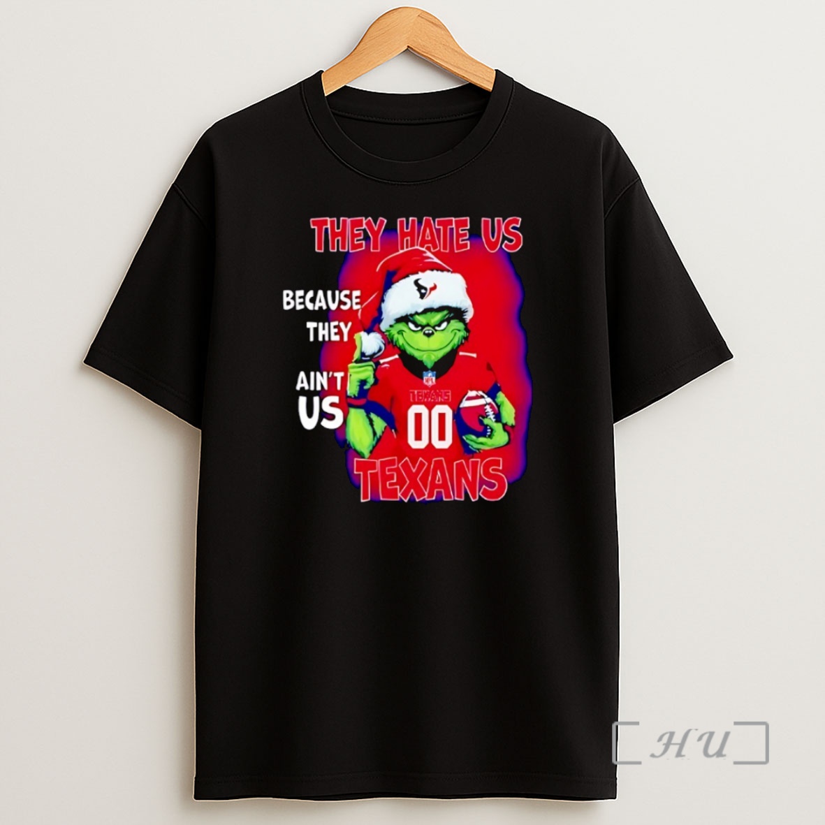 Officials They Hate Us Because They Aint Us Grinch Houston Texans Nfl Christmas 2025 Shirt Sweatshirt Tee