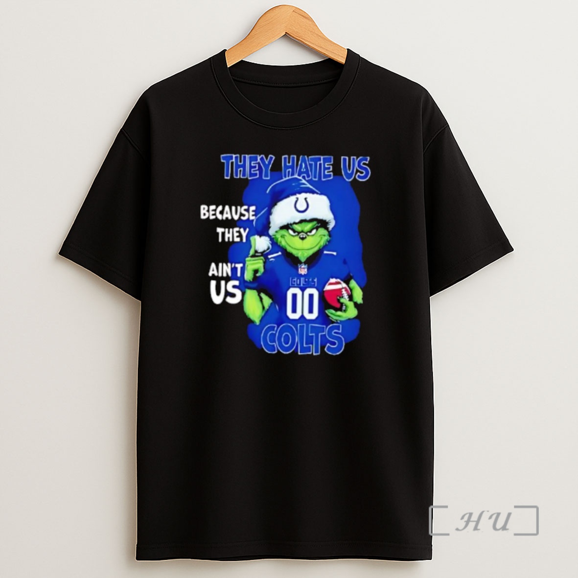 Officials They Hate Us Because They Aint Us Indianapolis Colts Grinch Santa Premium Shirt Sweatshirt Tee