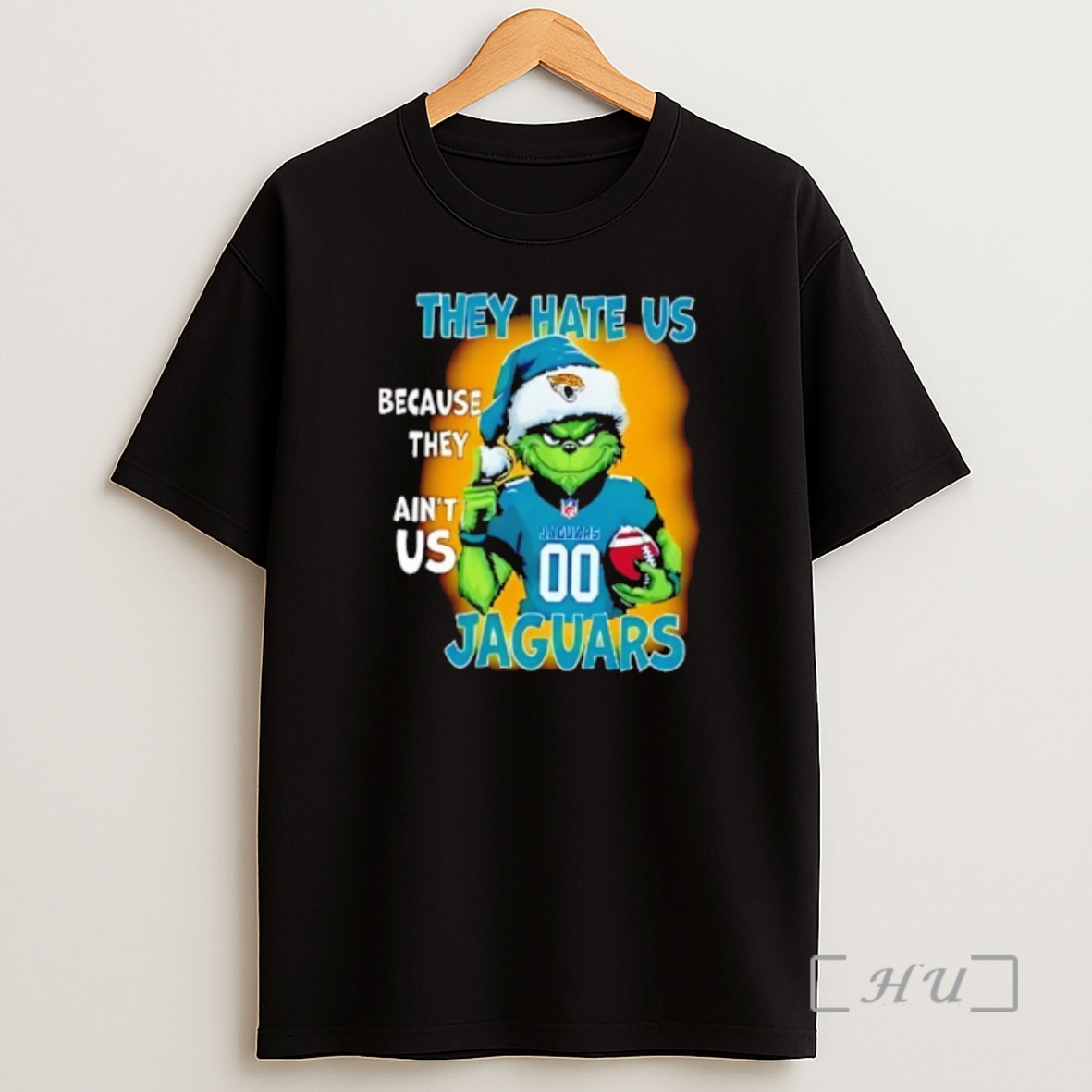 Officials They Hate Us Because They Aint Us Jacksonville Jaguars Grinch Santa Premium Shirt Sweatshirt Tee