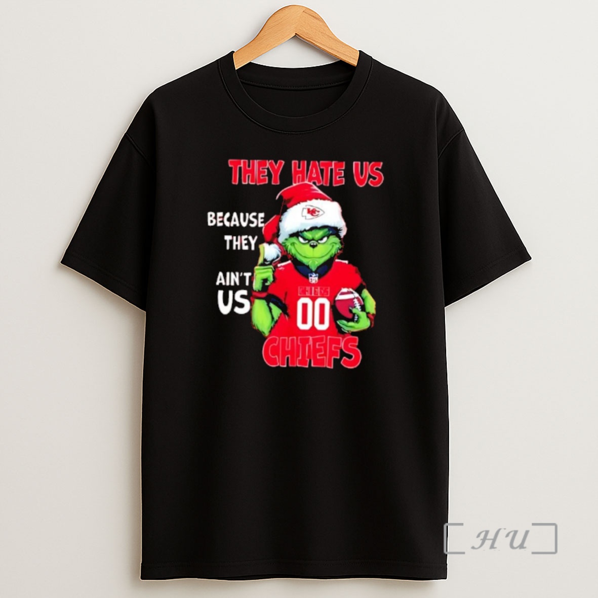 Officials They Hate Us Because They Aint Us Kansas City Chiefs Grinch Santa Premium Shirt Sweatshirt Tee