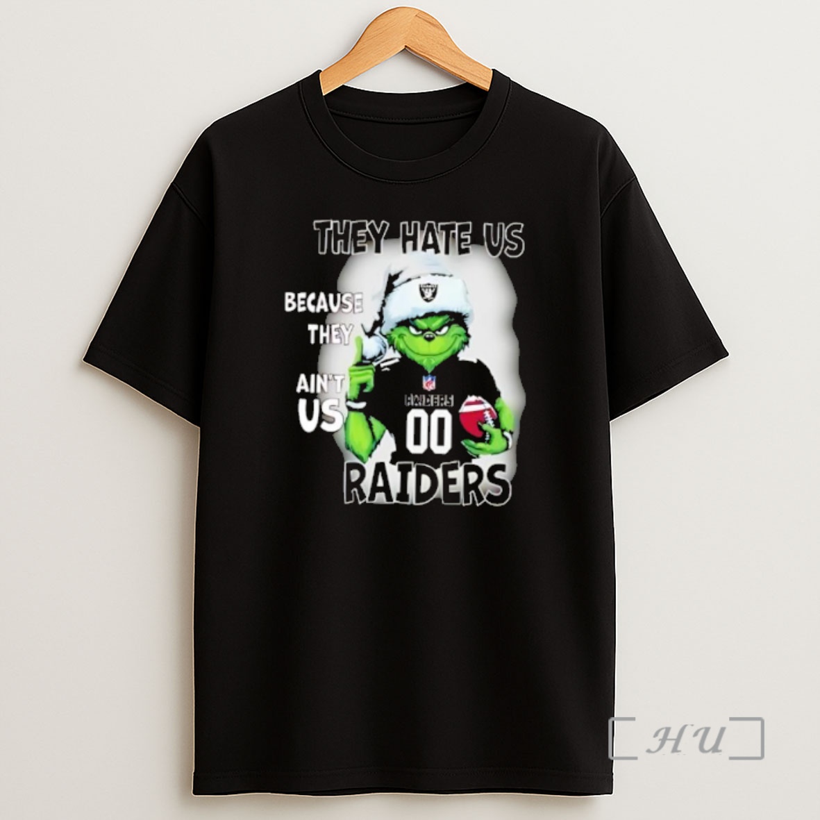 Officials They Hate Us Because They Aint Us Las Vegas Raiders Grinch Santa Premium Shirt Sweatshirt Tee