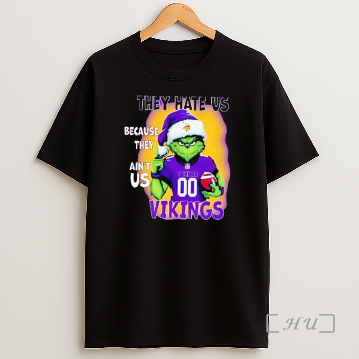 Officials They Hate Us Because They Aint Us Minnesota Vikings Grinch Santa Premium Shirt Sweatshirt Tee