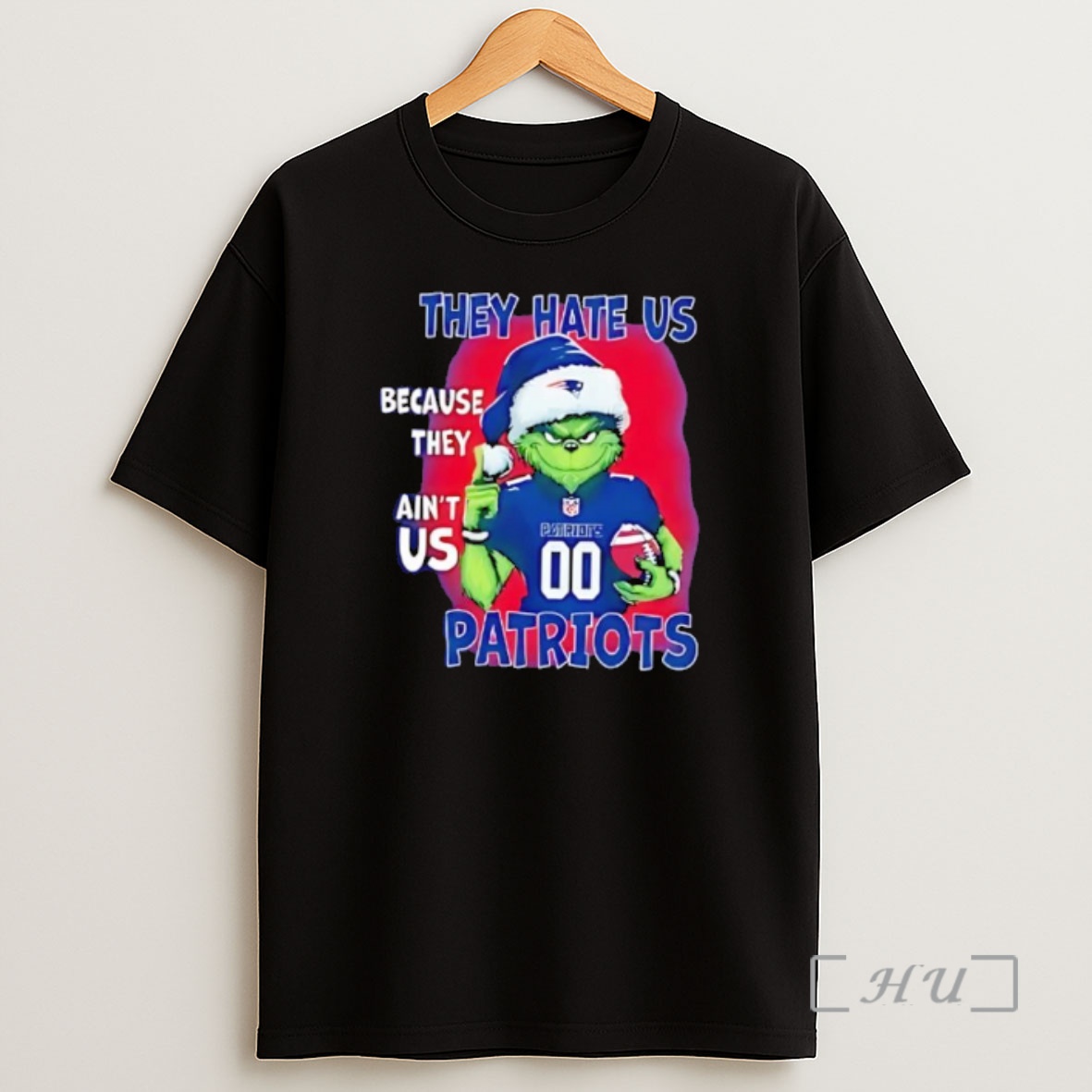 Officials They Hate Us Because They Aint Us New England Patriots Grinch Santa Premium Shirt Sweatshirt Tee