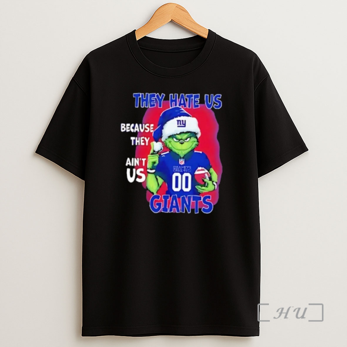 Officials They Hate Us Because They Aint Us New York Giants Grinch Santa Premium Shirt Sweatshirt Tee