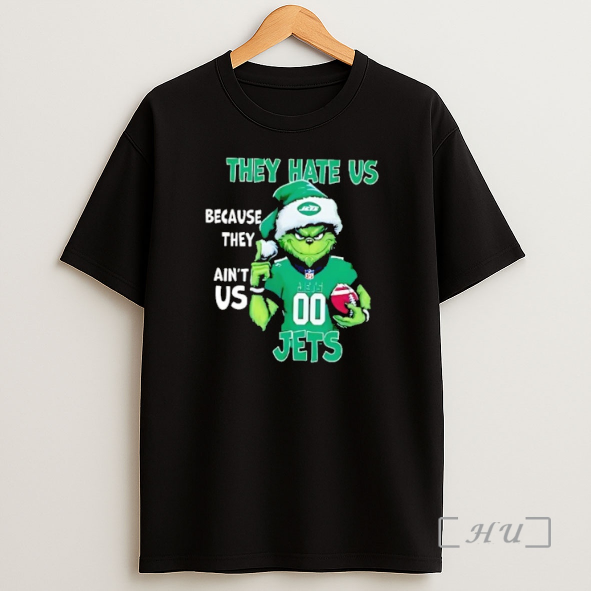 Officials They Hate Us Because They Aint Us New York Jets Grinch Santa Premium Shirt Sweatshirt Tee