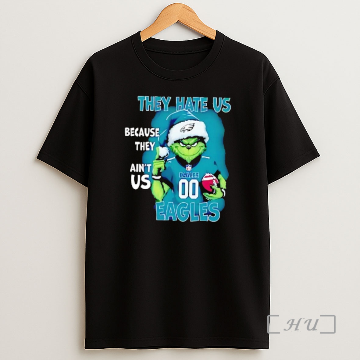 Officials They Hate Us Because They Aint Us Philadelphia Eagles Grinch Santa Premium Shirt Sweatshirt Tee