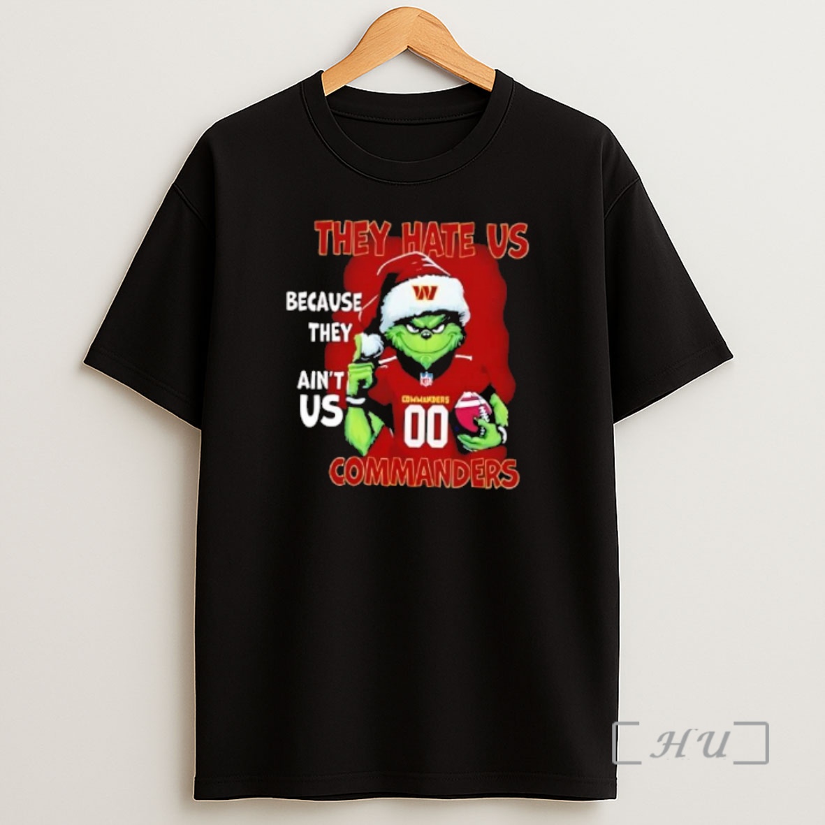 Officials They Hate Us Because They Aint Us Washington Commanders Grinch Santa Premium Shirt Sweatshirt Tee