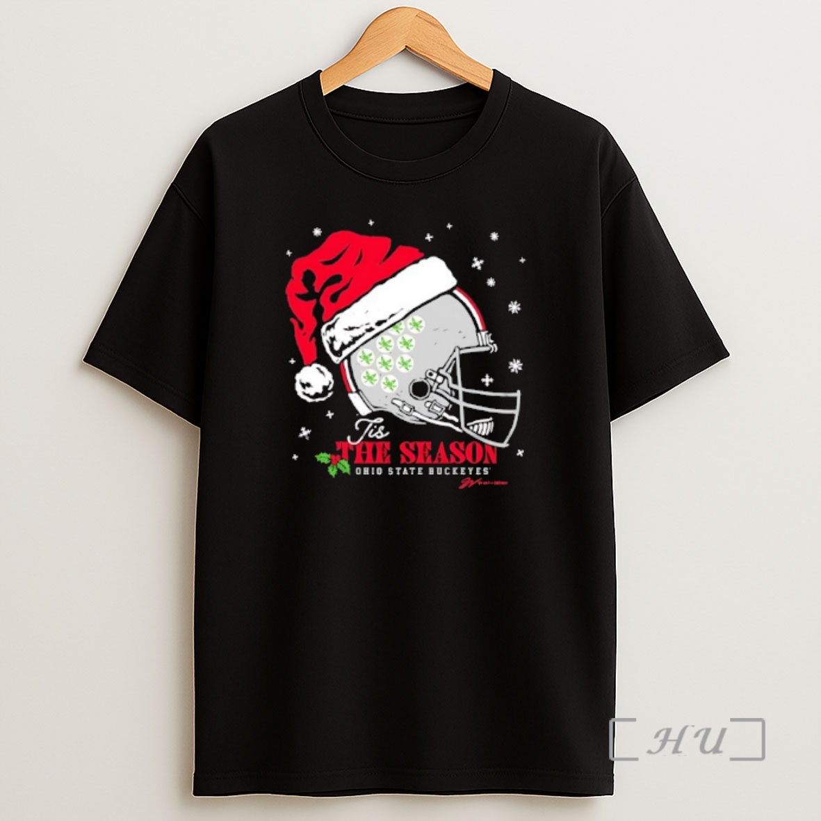 Officials This The Season Ohio State Buckeyes Santa Helmet Shirt Sweatshirt Tee