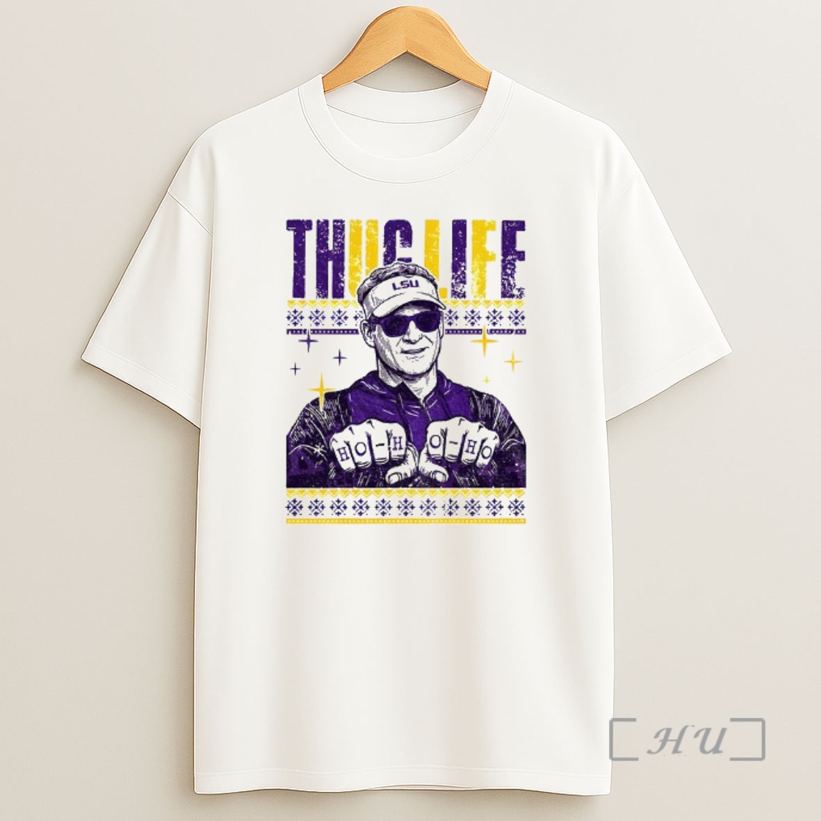 Officials Thug Life Lane Kiffin Christmas Ho Ho Ho Lsu Tigers Coach Premium Shirt Sweatshirt Tee