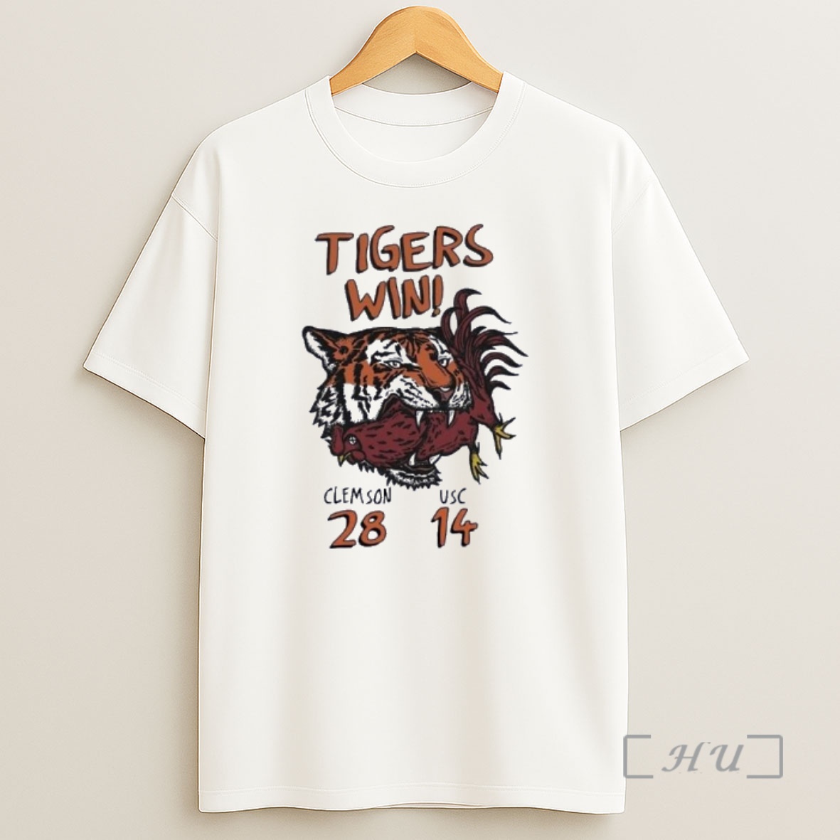 Officials Tigers Win 205 Clemson Tigers 28 14 South Carolina Gamecocks Mascot Premium Shirt Sweatshirt Tee