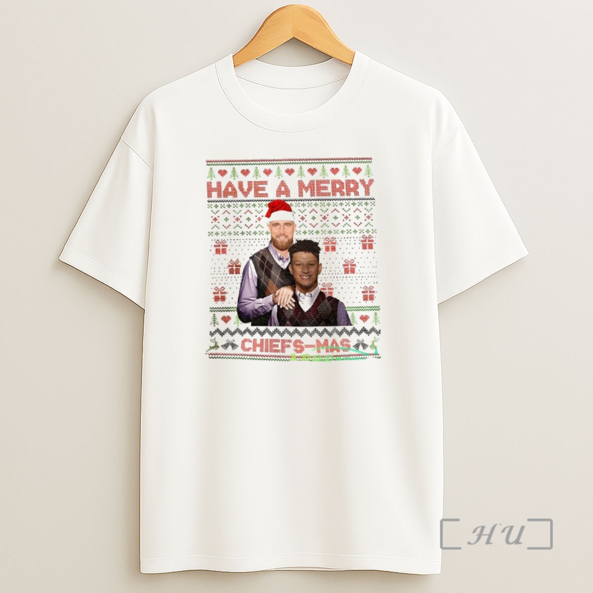 Officials Travis Kelce And Patrick Mahomes Kansas City Chiefs Stepbrothers Have A Merry Chiefs Mas Christmas Premium Shirt Sweatshirt Tee