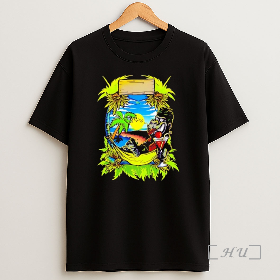 Officials Tropical Gorilla Vacation Graphic Shirt Sweatshirt Tee